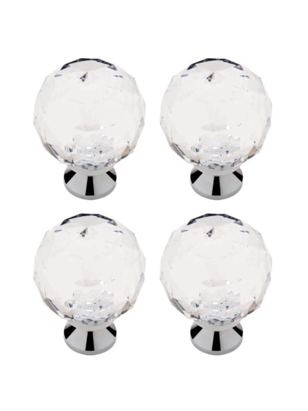 8 Knobs - BRAINERD 1-1,4" Faceted Acrylic Knob Clear Chrome